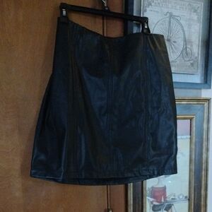 Mango Black Faux Mini Skirt